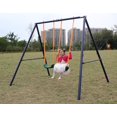 thumbnail image 7 of Swing Sets for Backyard, 2 in 1 Swing Set with 2 Swing Seats for Kids Ages 3-8, Heavy-Duty A-Frame Metal Swing Set for Playground Park, Max Weight 200lbs, Easy to Assemble, 7 of 7