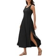 thumbnail image 2 of Summer Dresses for Women 2025, Women's Summer Solid Color Sleeveless Round Neck Irregular Hem Dress Skirt(Black,S), 2 of 9