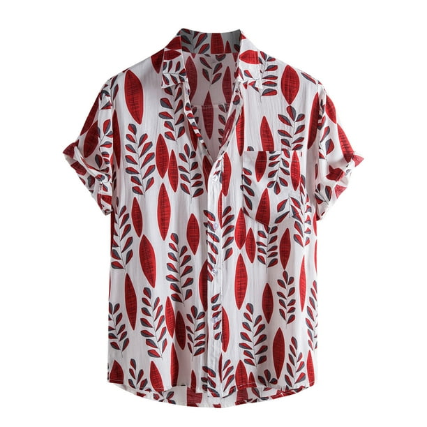 Odeerbi Hawaiian Shirt for Men Graphic T-Shirts Short Sleeve Beach ...