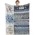 thumbnail image 2 of Son Present Blanket,Son Blanket from Mom Dad,Present for Son Blanket,Present for Son Birthday ChristmasThrow Blankets 50"x60", 2 of 6
