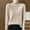 Khaki, variant on Fashion Women's Casual Semi High Neck Solid Color Loose Base Knitted Sweater
