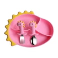 thumbnail image 4 of Bonita alfombrilla de silicona con ventosa para platos y cuencos, bandeja para alimentos, mantel individual para alimentación de bebés y niños H, 4 of 8