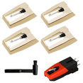 thumbnail image 1 of New 5-Pack Diamond Record Needle Replacement, Vinyl Record Needle with Needle Cleaning Brush Kit, 1 of 7