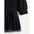 thumbnail image 3 of Wonder Nation Toddler Girls' Sweatshirt Dress with Tulle Skirt, Sizes 12M-5T, 3 of 3