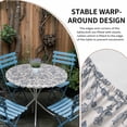 thumbnail image 4 of Farmhouse Blue Floral Round Fitted Tablecloth with Elastic Edge, Waterproof Table Cloth Table Cover for 55"-60" Tables, Vintage Botanical Leaves Burlap Tablecloths for Dining Picnic Indoor Outdoor, 4 of 9