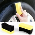 thumbnail image 3 of 5x Professional Automotive Car Wheel Washer Tyre Tire Dressing Applicator Curved Foam Sponge Pad Black+yellow, 3 of 4