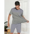 thumbnail image 3 of Men's Short Sleeve Pajama Sets 2 Pieces Men Cotton Pajamas Sets with Shorts Men Summer Sleepwear Set with Pockets, S-XXL, 3 of 11