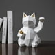 thumbnail image 3 of Escultura de gato, figura decorativa de oficina, artesanía de interior para amantes de los gatos. Blanco, 3 of 9