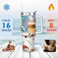 thumbnail image 4 of 40oz Cute Colorful Botanical Mushroom Stainless Steel Flip Straw Tumbler Spill Proof Travel Cup Double Wall Vacuum Insulated Coffee Mug with Top Handle, 4 of 6
