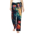 thumbnail image 1 of Fotbe Colorful Flower Goat Pantalones de Pijama para Mujer, Pantalones de Dormir, Pantalones Pj con Cordón y Bolsillos-XX-Large, 1 of 6