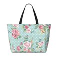 thumbnail image 2 of Pofeuu Vintage Floral Print Beach Bag,Waterproof Sandproof Beach Tote Bag, Large Capacity Foldable Beach Bags for Women, 2 of 7