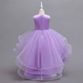 thumbnail image 4 of Odeerbi Kids Dress Toddler Girls Princess Dresses Tulle Dress Middle-aged Children's Sleeveless Embroidery Mesh Gauze Dress Purple, 4 of 9