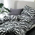thumbnail image 6 of Zebra Pattern Bedding Duvet Cover Set - Black Striped Ethnic 100% Natural Cotton with 3 Pieces Ultra Soft Breathable Comforter Cover Extremely Durable and Fade Resistant, 6 of 7