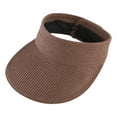 thumbnail image 2 of Nooxsoe Women's Summer Sun Uv Protection Visor Wide Brim Clip On Beach Pool Golf Cap Hat-sun Hat Trip Riding Visor Foldable Cap Version of Straw Coffee One Size, 2 of 6