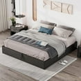 thumbnail image 4 of VanAcc King Size Lift up Storage Platform Bed Frame, Metal Bed Frame with Wooden Slats Support, Large Storage Space, Noise Free, Easy Assembly, Black, 4 of 7