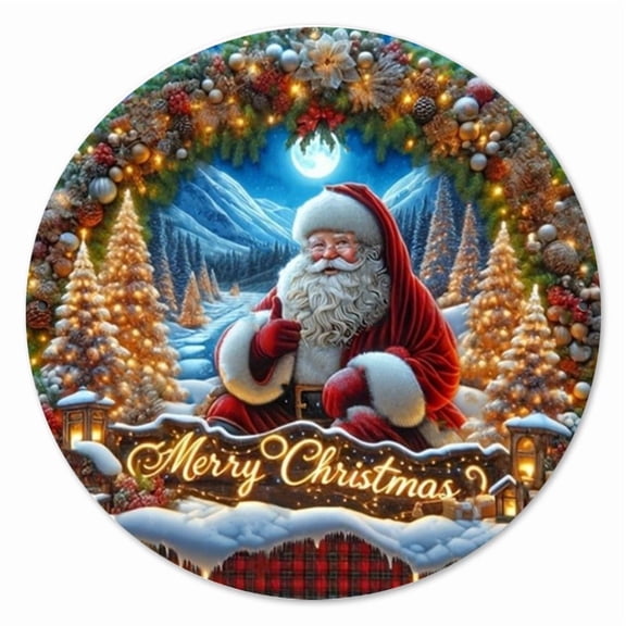 HELLOYOUNG Retro Tin Art，Charming Santa Claus Wooden Sign - Wall Hanging Decor for Home, Kitchen & Dining Room | Ideal Farmhouse Gift