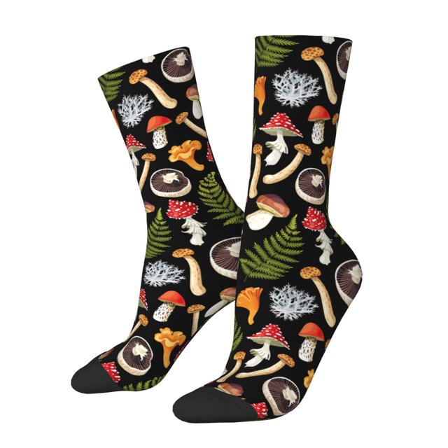 Balery Mushrooms Calcetas Largas con Estampado para Hombre y Mujer – Suaves y Transpirables, Talla Única (US 5-11)