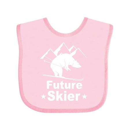 

Inktastic Future Skier Funny Skiing Bear Gift Baby Boy or Baby Girl Bib