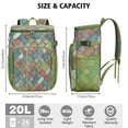 thumbnail image 4 of Nordic Style Boho Cooler Backpack - 20L Insulated Leakproof Bag, Bohemian Design for Beach, 4 of 6