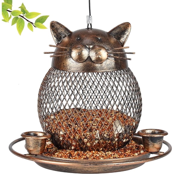 Samhe Bird Feeder for Outdoors, Heavy Duty Metal Wild Bird Feeder, Finch Birdfeeder for Garden Yard Hanging Decor