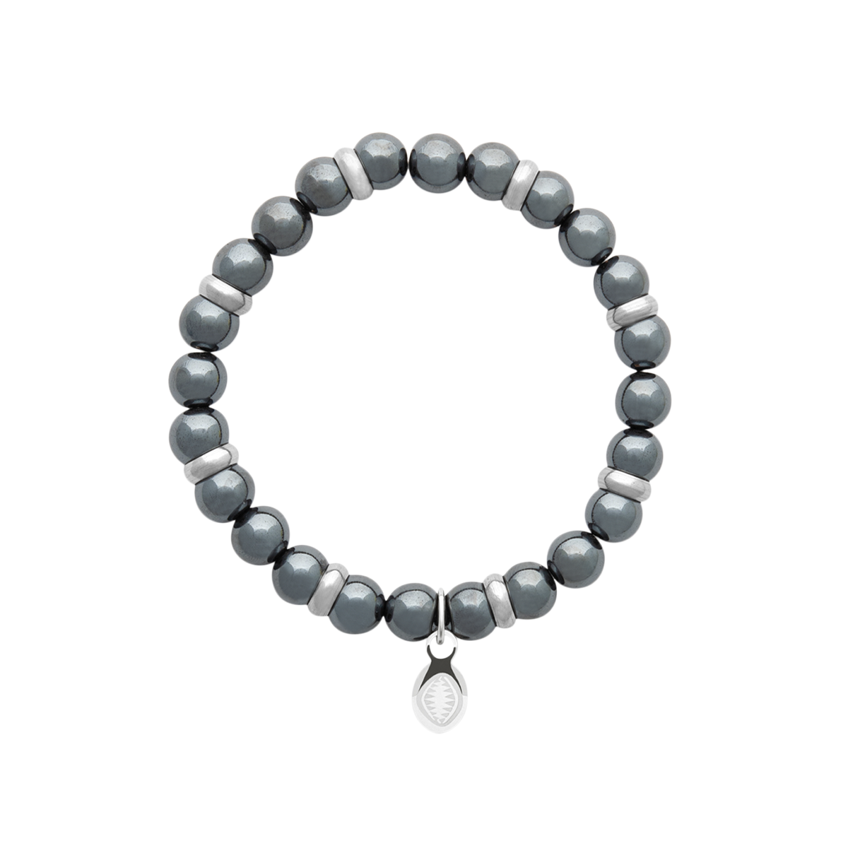 Mystigrey Rio Stainless Steel Bracelet Grey Hematite Large for Men and Women