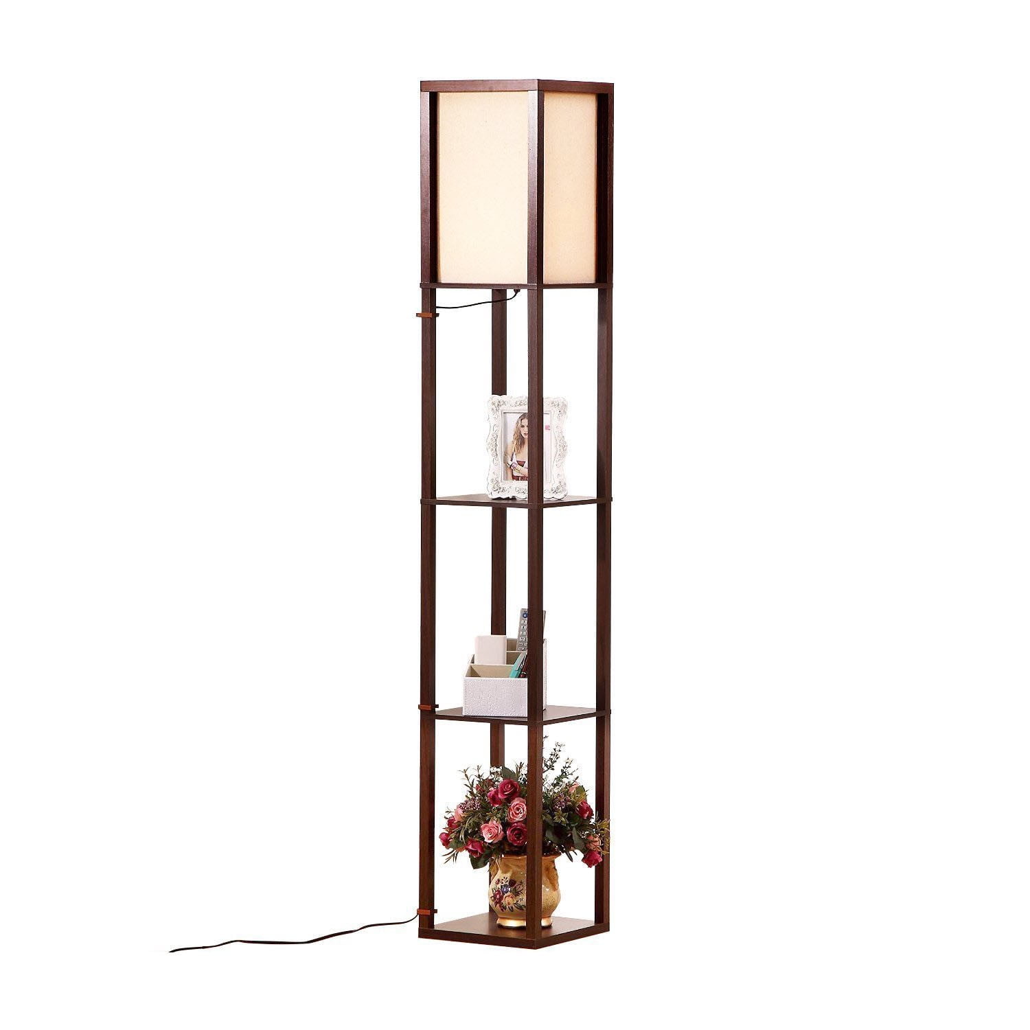 Brightech Maxwell Shelf Floor Lamp Modern Mood Lighting For Your Brightech Maxwell Shelf Floor Lamp Modern Mood Lighting For Your Living Room And Bedroom Shade Diffused Light Source In A Natural Wood Frame With