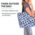 thumbnail image 2 of Disketp Blue Ink Flowers Bolsa Tote Estampada para Mujer, Bolso de Hombro y de Mano para Compras y Viajes, 2 of 8
