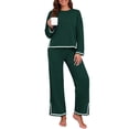 thumbnail image 4 of UVN Outfits Sets for Women Casual 2 Piece Lounge Sets Fall Long Sleeve Tops and Wide Leg Pants Tracksuits Pajamas Sets with Pockets, 4 of 12