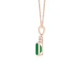 thumbnail image 2 of ANGARA Natural Emerald-Cut Emerald Pendant with Diamond Trio in 14K Rose Gold for Women (Size-6x4mm) | May Birthstone, Birthday, Anniversary, Jewelry Gift for Women | Natural Emerald Necklace, 2 of 8