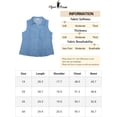 thumbnail image 6 of Agnes Orinda Women's Plus Size Chambray Sleeveless Button Work Shirts 4X Sky Blue, 6 of 6
