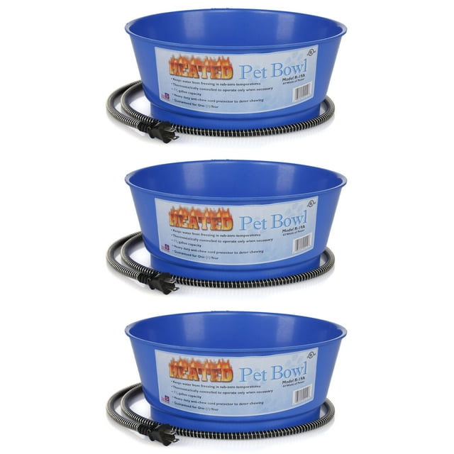Farm Innovators Bol Chauffant Électrique pour Animaux 1,5 Gallon, Bleu (3 Pack)