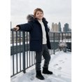 thumbnail image 4 of Wantdo Boy's Puffer Jacket Warm Winter Coat Puffer Coat with Faux Fur Lined Hood Blue 18-20, 4 of 8