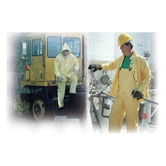 MCR Safety Yellow Wizard .28 mm Nylon And PVC 3-Piece Rain Suit With Detachable Hood And Bib Pants