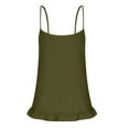 thumbnail image 6 of WCMZJ Womens Camisole Tank Tops Causal Scoop Neck Sleeveless Tops Summer Loose Fit Spaghetti Strap Cami Shirts Army Green 2XL, 6 of 8