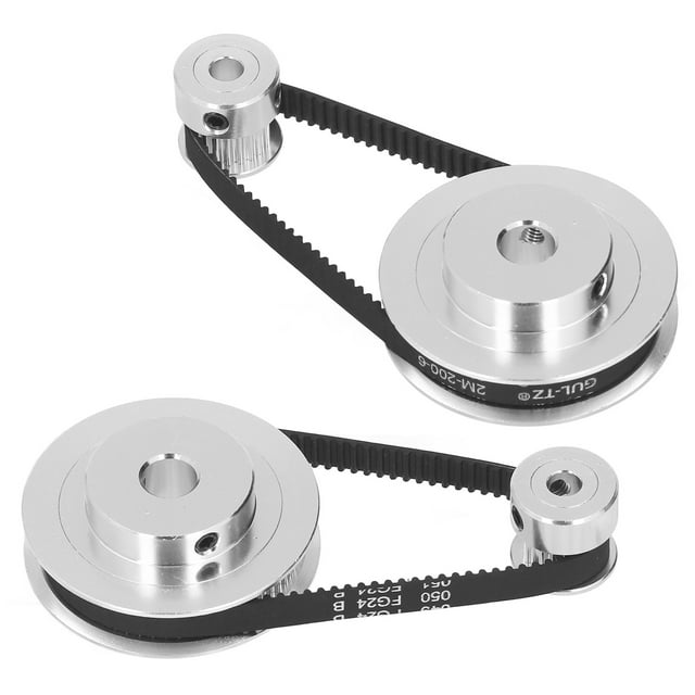 3D Printer Synchronous Wheel, Synchronous Wheel High Transmission Accuray Oxidation Treatment Non Slippage With Belt For Milling Machine For DIY Enthusiasts 60T 8mm And 20T 5mm