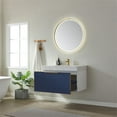 thumbnail image 6 of Vinnova Alicante 36" Single Floating Vanity White Top Classic Blue w/ Mirror, 6 of 11