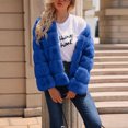 thumbnail image 2 of BiZtdJrK Womens Cropped Faux Fur Jackets Long Sleeve Open Front Fleece Cardigans Solid Casual Fluffy Plush Coats Going Out Tops Summer Savings Blue L, 2 of 5