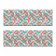 thumbnail image 2 of Retro Bench Cushion Set of 2, Old Fashioned Style Abstract Mosaic Grid Inspired Floral Pattern Classical, Standard Size Foam Pad and Decorative Cover, Grey Turquoise Red, by Ambesonne, 2 of 4