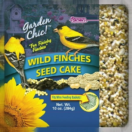Brown's Garden Chic! Finches Seed Cake Bird Food, 10 oz