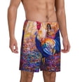 thumbnail image 2 of Fotbe Rooster Oil Painting Pajama Shorts for Men, Men's Pajama Bottoms, Sleepwear,Short Pajama Pants-Medium, 2 of 9