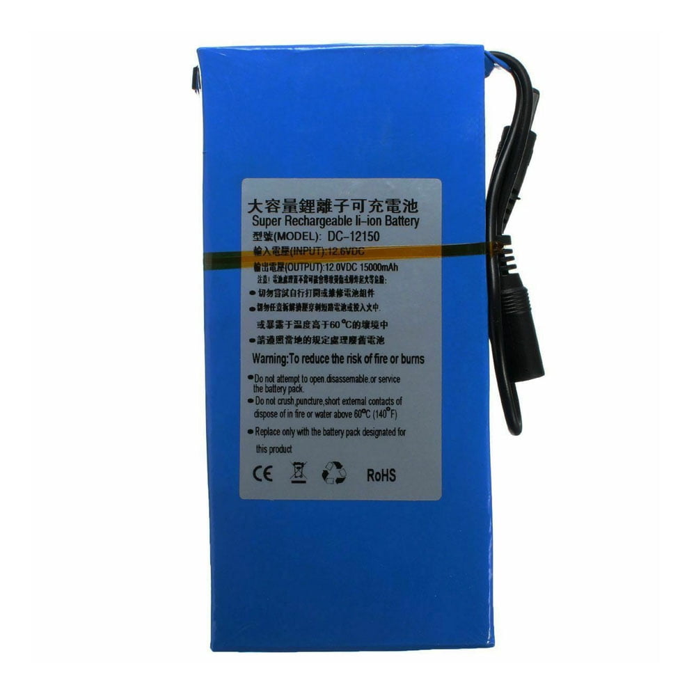 12V DC-12150 Rechargeable Polymer Power Battery Pack 15000mAh High-capacity Batteries with Charger