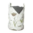 thumbnail image 1 of East Laundry Bag, Rhythmic Hand Drawn Rice Plant and Pieces in Bowl, Hamper Basket with Handles Drawstring Closure for Laundromats, 13" x 19", Warm Taupe Reseda Green, by Ambesonne, 1 of 4