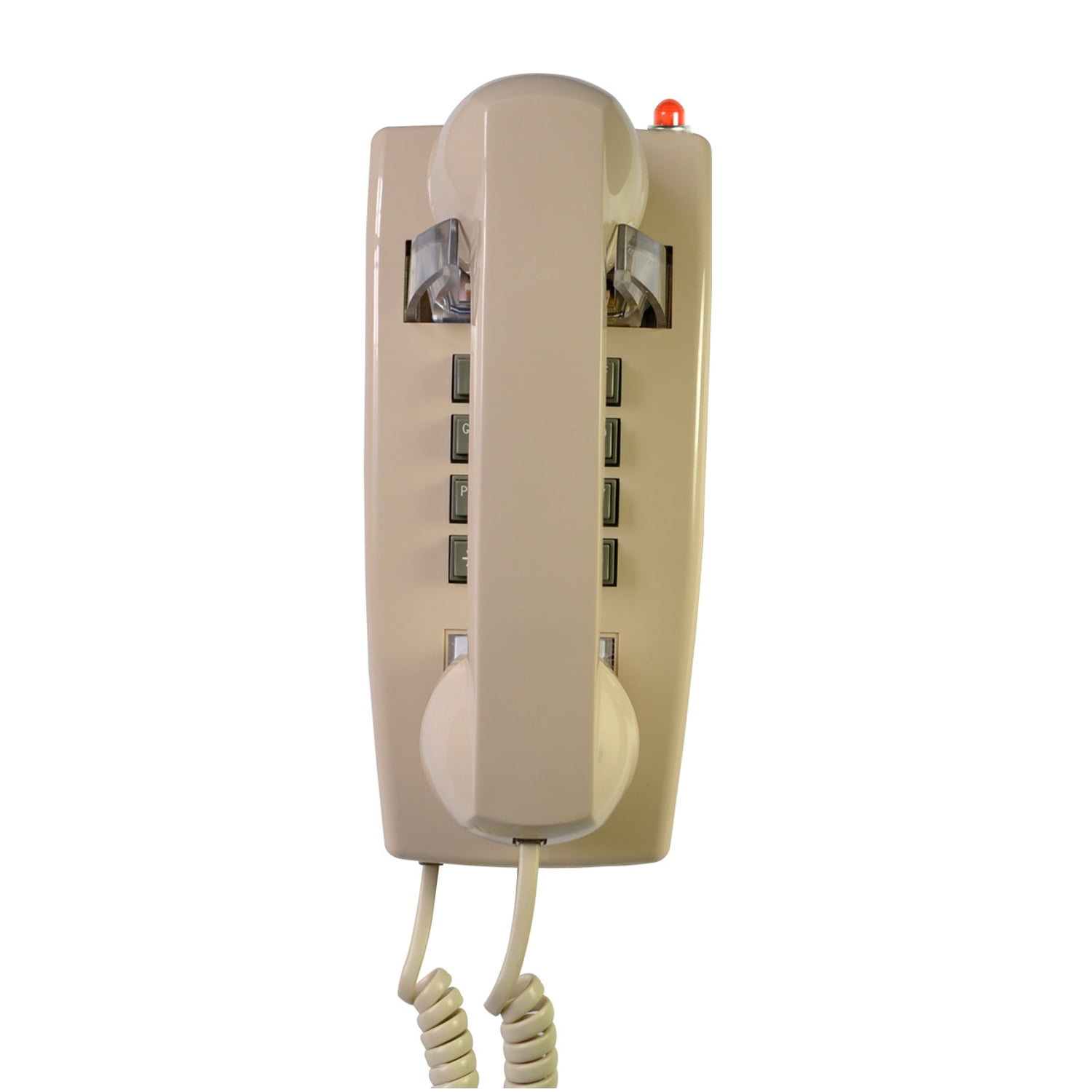 Classic Retro Wall Phone For Landline - Mechanical Bell, Waterproof, No Power Needed (Beige)