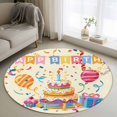 thumbnail image 3 of Area Rug 48in, Happy Birthday Cake Balloon Firework Floor Carpet Living Room Rug, Celebration Non-Slip Welcome Mat Indoor Rugs for Bedroom Dining Room, 3 of 9