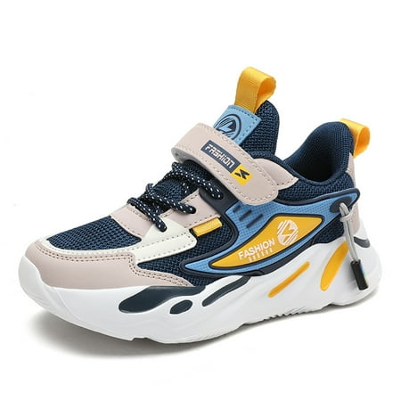

Boys Girls Chunky Shoes Trendy Breathable Lightweight Hook And Loop Comfy Outdoor Non Slip Walking Shoes For Toddler Children Kids Sneakers Spring And Summer