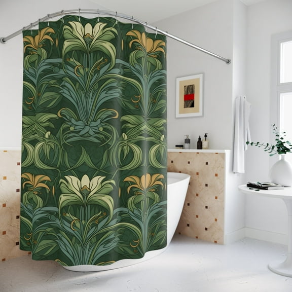 Art Nouveau Fabric Shower Curtain