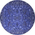 thumbnail image 1 of Ahgly Company Indoor Round Oriental Blue Traditional Area Rugs, 4' Round, 1 of 4
