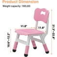 thumbnail image 2 of Historyli Sillas infantiles de plástico de 3 niveles con altura ajustable y almohadillas antideslizantes, color rosa, paquete de 2, 2 of 8