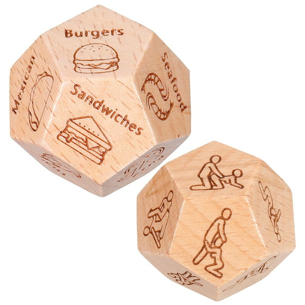 2 uds divertidos juegos para parejas, dados de madera para comida, dados para fecha y noche, regalos para el Día de San Valentín