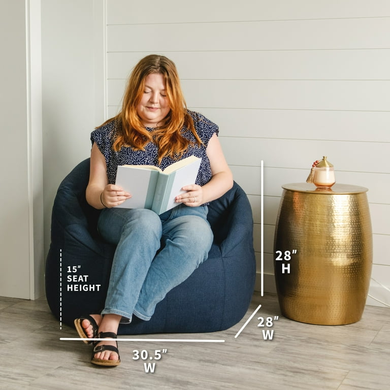 Big Joe Milano Bean Bag Chair for Adults, Cobalt Denim Lenox